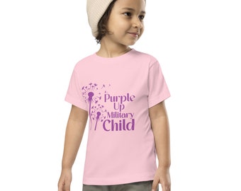 Toddler Purple Military Kids Tee Shirt