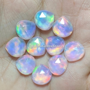 Funkelndes Aurora Opal Herz - Hochwertiger Synthetischer Edelstein - Perfekt für Einzigartige Schmuckdesigns Facettiert Rosenschliff Größe - 10 - 20 MM Für Schmuck