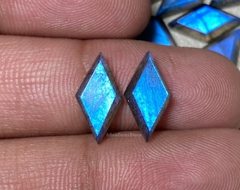 Blue Fire Labradorite Gemstone – Fancy Step Cut Stone, 7x14 to 10x20 MM