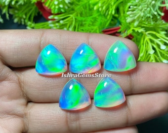 Incroyable opale Aurora - Cabochon en forme de billion - Au MEILLEUR prix - Opale Aurora doublet - Pierres précieuses en vrac - Pour la fabrication de bijoux - 10 à 25 mm.