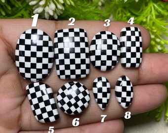 Opal & Onyx Checkerboard Cabochon Set | Jewelry Making Supplies