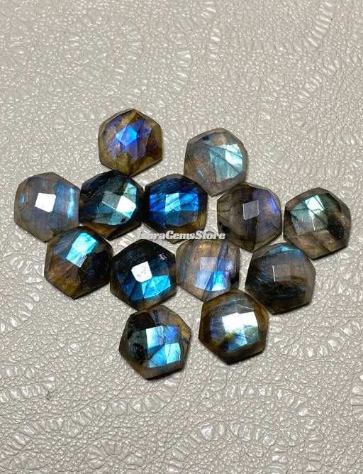 Best Quality Labradorite Stone One Side Checker Cut Faceted