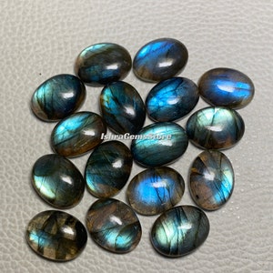 Wonderful Quality Labradorite Oval Shape Cabochon Loose Gemstone Size 6x8 MM. 20x30 MM. Beautiful Blue Fire Labradorite For Jewelry. image 5