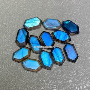 Whole Sale ~ Blue Flashy Labradorite Faceted Fancy Shape Stone Size - 6x11 - 20x25 MM. Both Side Same Cut Loose Gemstone For Making Jewelry