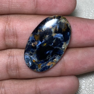 Very Charming !!! Multi Fire Pietersite Cabochon Hand Made Loose Gemstone Flat Back Oval Shape Size - 20x33x4.50 MM. For Making Jewelry.!!