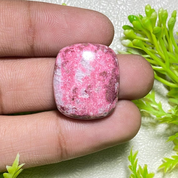 Rectangle Thulite Cabochon – Pink Gemstone for Wire Wrap Pendant