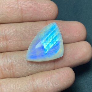 Beautiful Double Shade Fire White Rainbow Moonstone Cabochon Hand Made Loose Gemstone Size - 19x27.50x8 MM. Fancy Shape For Making Jewelry..