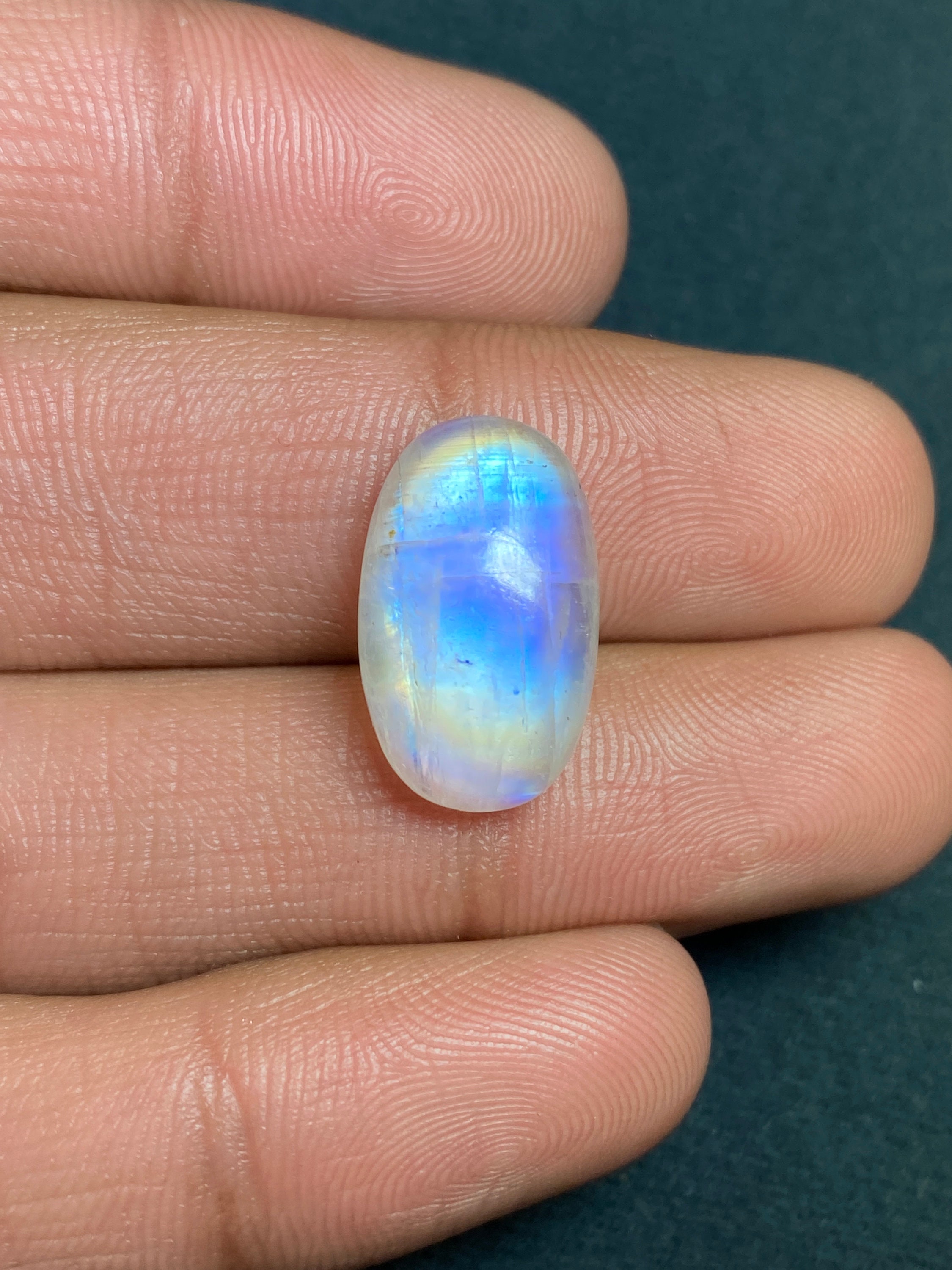 Myhealingworld 12x16mm Pear Shape Blue Fire Rainbow Moonstone Cabochons – AAA Quality, Set Of 3 Loose Gemstones
