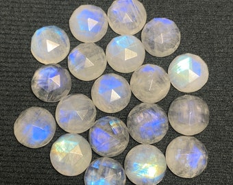 Details about   Lot Natural Rainbow Moonstone 15X15 mm Round Rose Cut  Loose Gemstone 