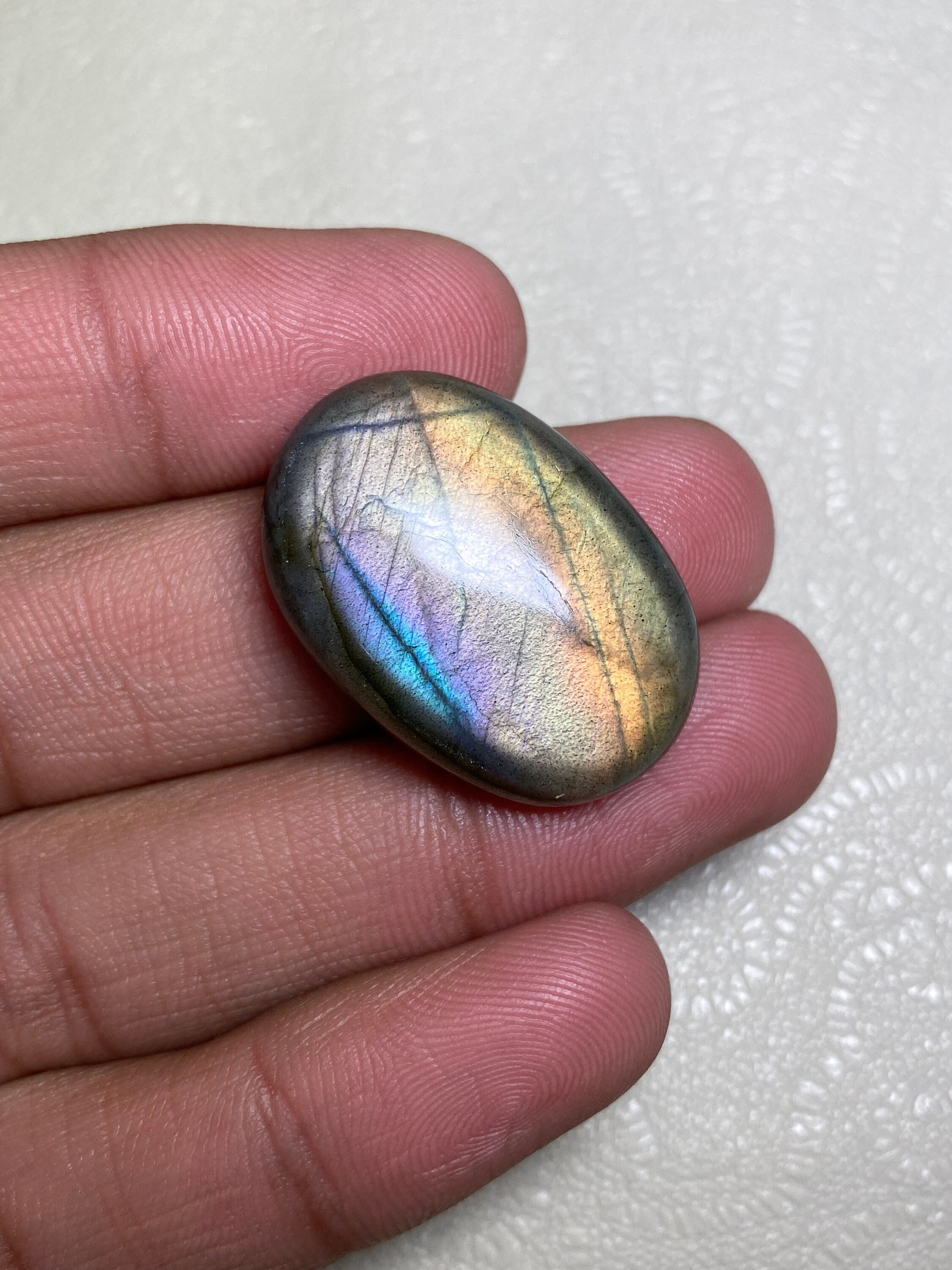 Cabochon En Labradorite Violette Naturelle - Taille 29x14x4 Mm - Forme Fantaisie - Pour Création De Bijoux (bague, Pendentif)