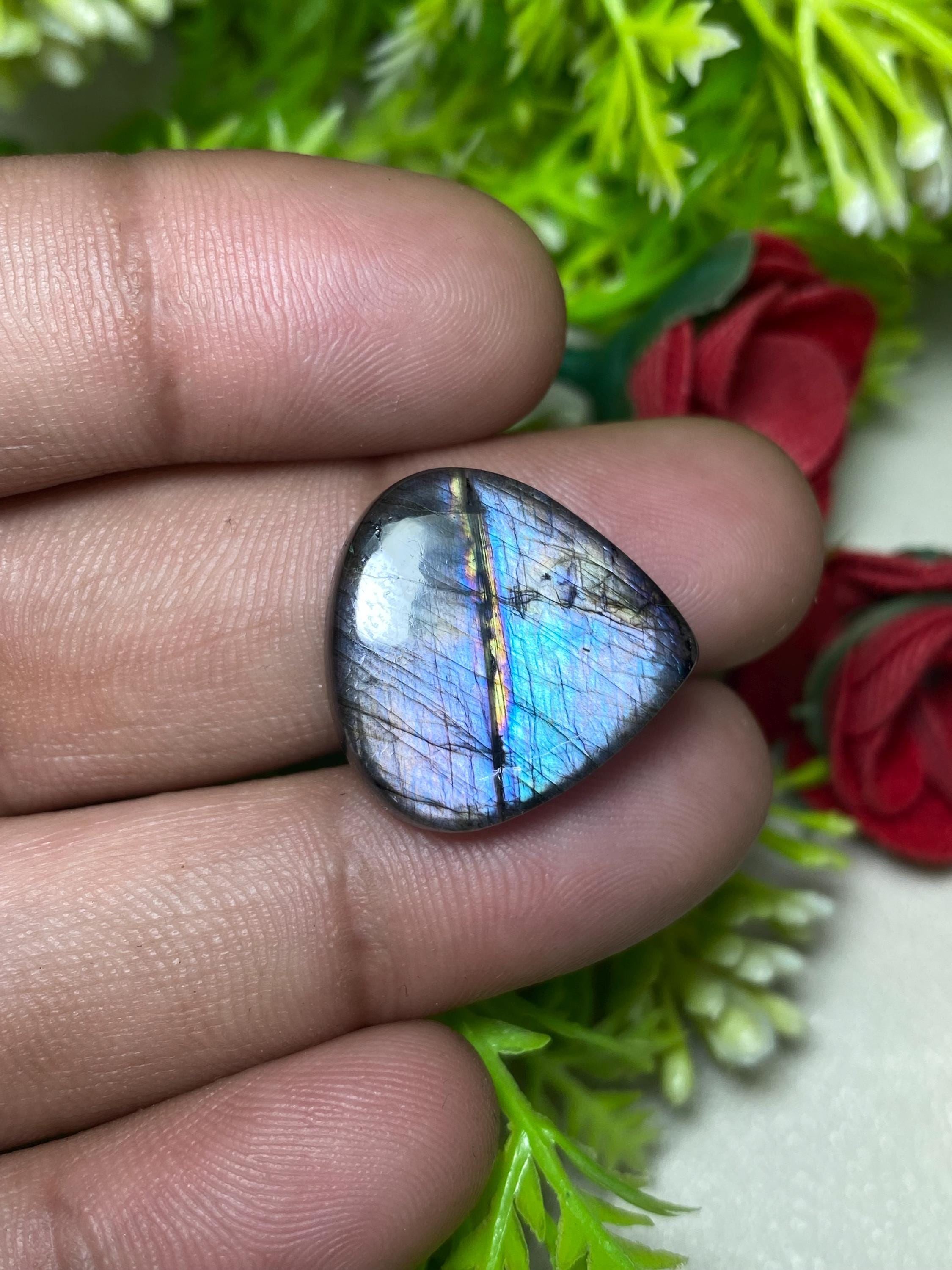 ハートスペクトロライト ラブラドライト カボション – ワイヤーラップ