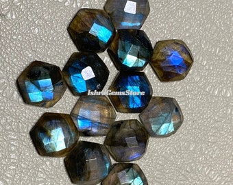 Best Quality Labradorite Stone One Side Checker Cut Faceted