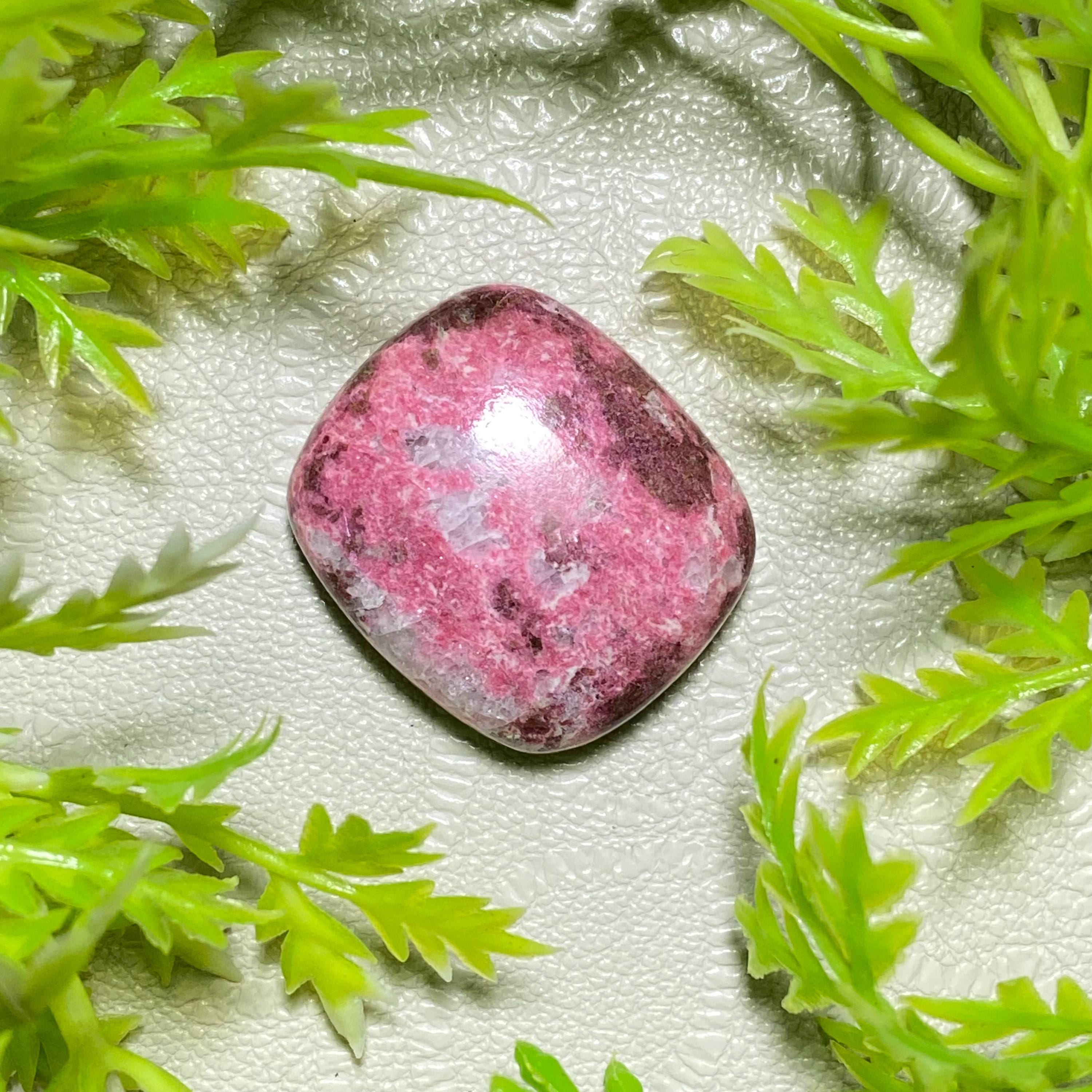 Rectangle Thulite Cabochon – Pink Gemstone for Wire Wrap Pendant