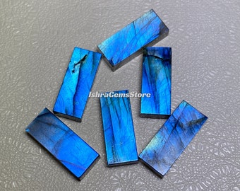 Qualité AAA+++ ~ Labradorite flashy bleue glorieuse des deux côtés cabochon plat poli à la main taille de pierre précieuse en vrac - 6x15 - 15x30 MM. Pour les bijoux..