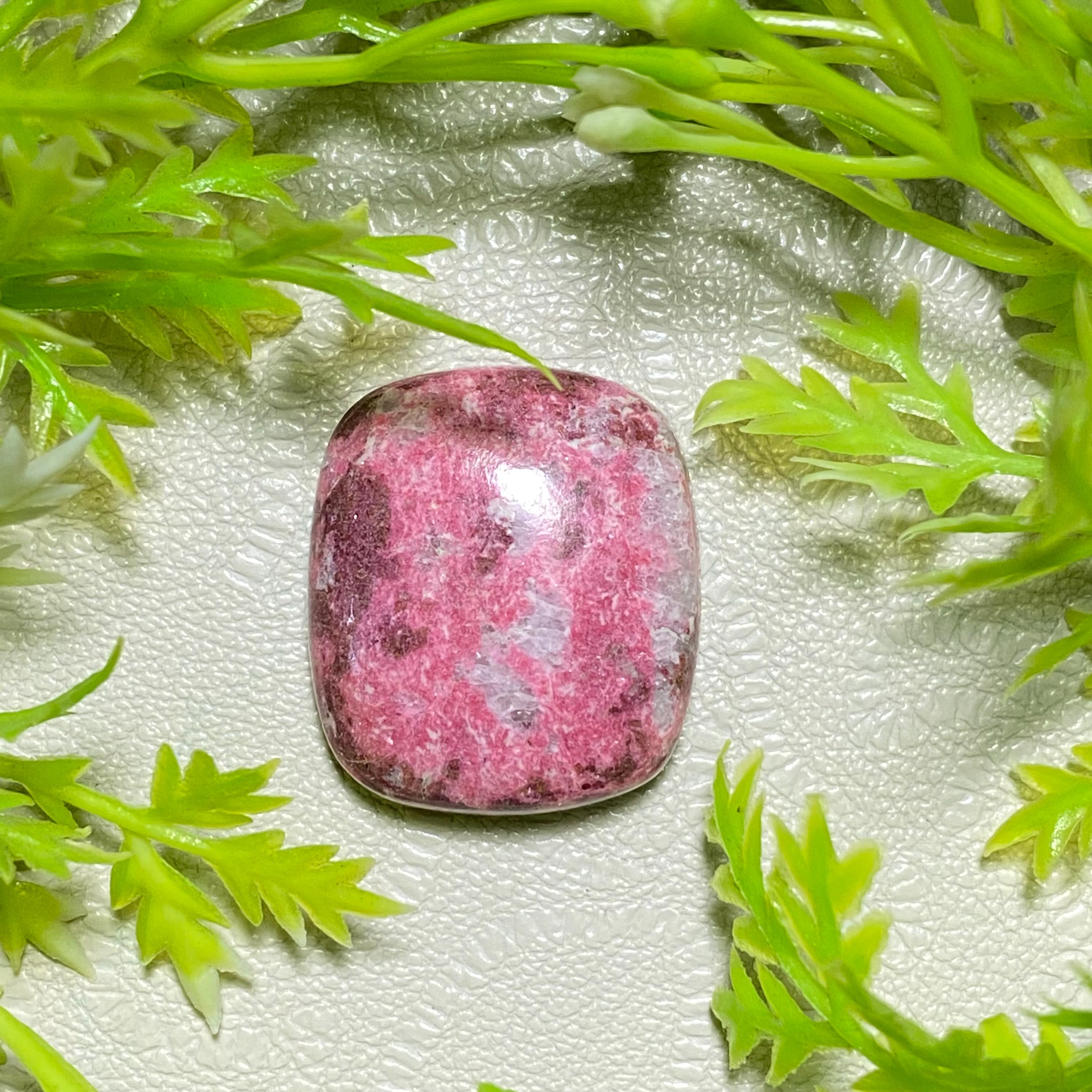 Rectangle Thulite Cabochon – Pink Gemstone for Wire Wrap Pendant