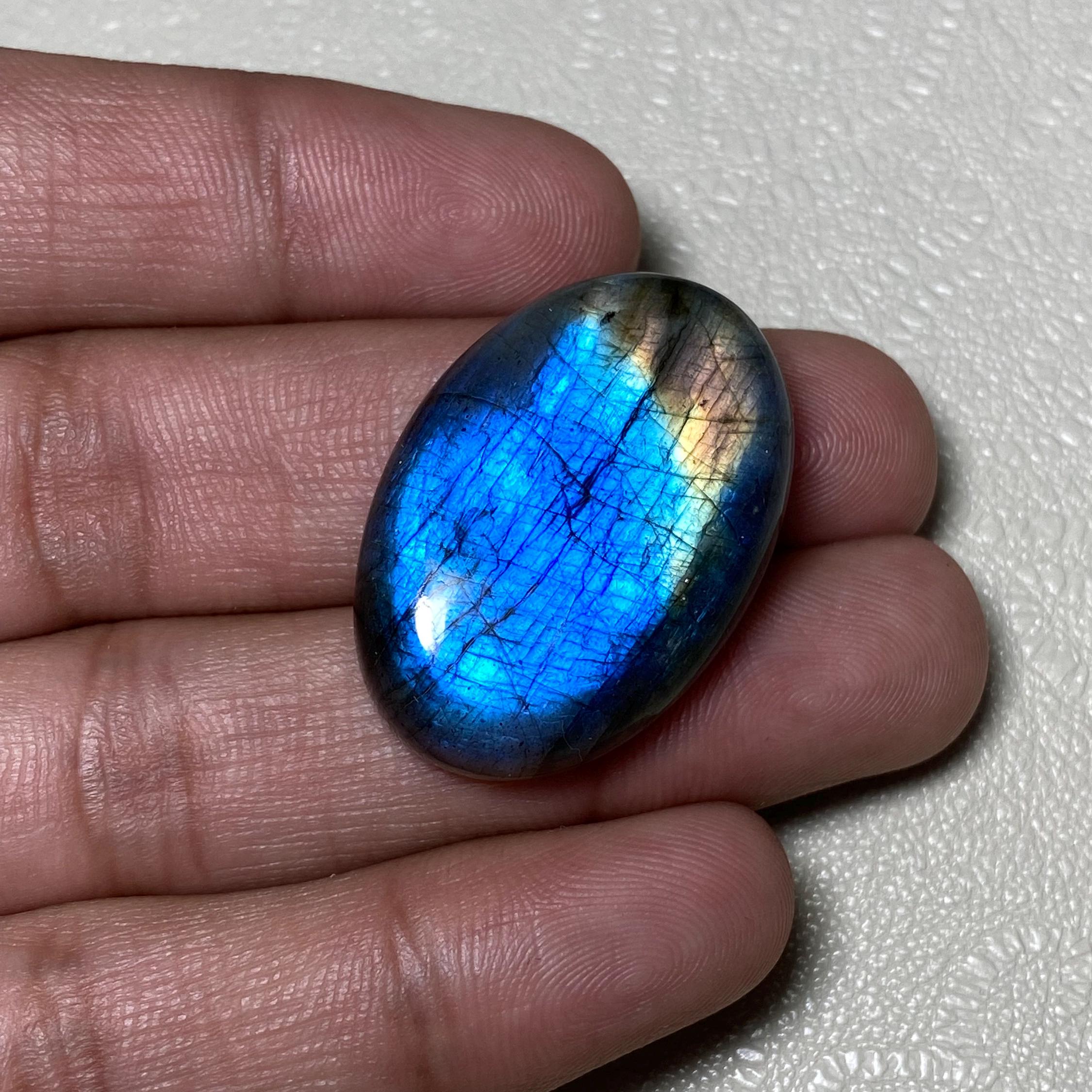ブルーファイア ラブラドライト カボション – ジュエリー用オーバル