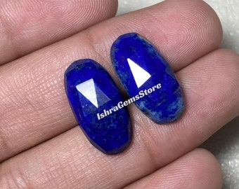 Top Quality Lapis Lazuli Gemstone One Side Faceted Rose Cut Flat Back Stone At WHOLESALE Price Gemstone For Making Jewelry - 6x8 - 20x30 MM.