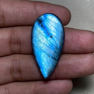 Gorgeous Blue Flashy Labradorite Both Side Polish Cabochon Size - 21x40.50x6.50 MM Pear Shape Loose Gemstone For Making Wire Wrap Pendant