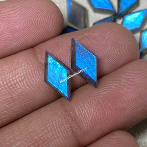 Amazing Blue Fire Labradorite Stone Both Side Step Cut Faceted Fancy Loose Stone At Wholesale Price Jewelry Making Gemstone 7x14 - 10x20 MM