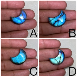 Attractive !! Sky Blue Flashy Labradorite Cabochon Both Side Polish Moon Shape Mix Size Wonderful Gemstone For Jewelry At Wholesale Price.!!