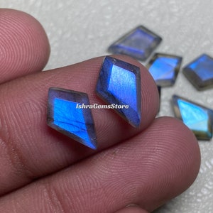 Premium Blue Flashy Labradorite Gemstone Faceted Step Cut Kite Shape Stone Size - 8x12 - 15x30 MM. At Wholesale Price For Making Jewelry