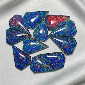 Radiant Welo Opal Doublet Cabochon: Intense Fire Gemstone, 16x23mm