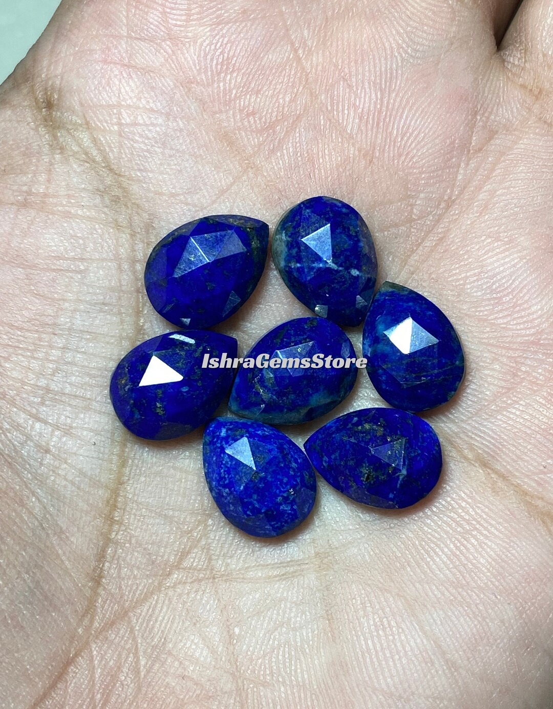 Smoothly Polished Lapis Lazuli Gemstone- Unique Rose Cut Design One-of ...