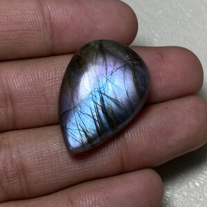 Amazing Multi Purple Flashy Labradorite Cabochon Smooth Polish Loose Gemstone Size - 21x30x8 MM. Pear Shape At Wholesale Price For Jewelry.