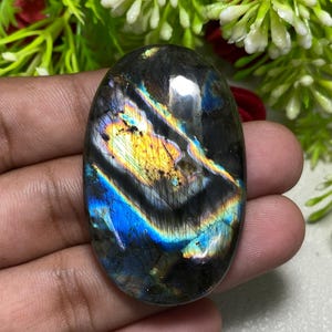 Gorgeous Multi Flashy Labradorite Cabochon Oval Shape Size 31.50X50X8 MM Handmade Stone At Wholesale Best Price For Making All Jewelry