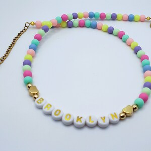 Beaded Kids Necklace, toddler necklace, Kids Custom Name Necklace, Personalized Kids Necklace , Girls Birthday Gift, Gifts For Kids