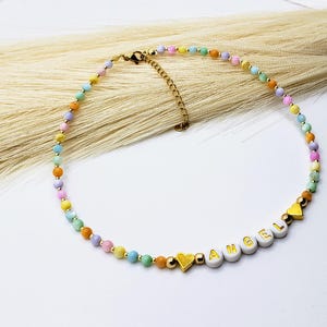 Kids Name Necklace, Custom Word Necklace, Personalized Beaded Necklace ,Toddler Girl Necklace, Little Girl Necklace ,Children&#39;s Jewelry