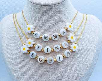 Collana Con Iniziale ORGYAML - Perline Colorate E Ciondolo Lettera, Regolabile, Regalo Per Donne E Ragazze - Foto 5