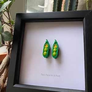 Personalised Custom Mini Two Peas in a pod, Hap-pea Happy birthday, Figure Frame Gift For friends, Family, Girlfriend, Boyfriend, They/Them