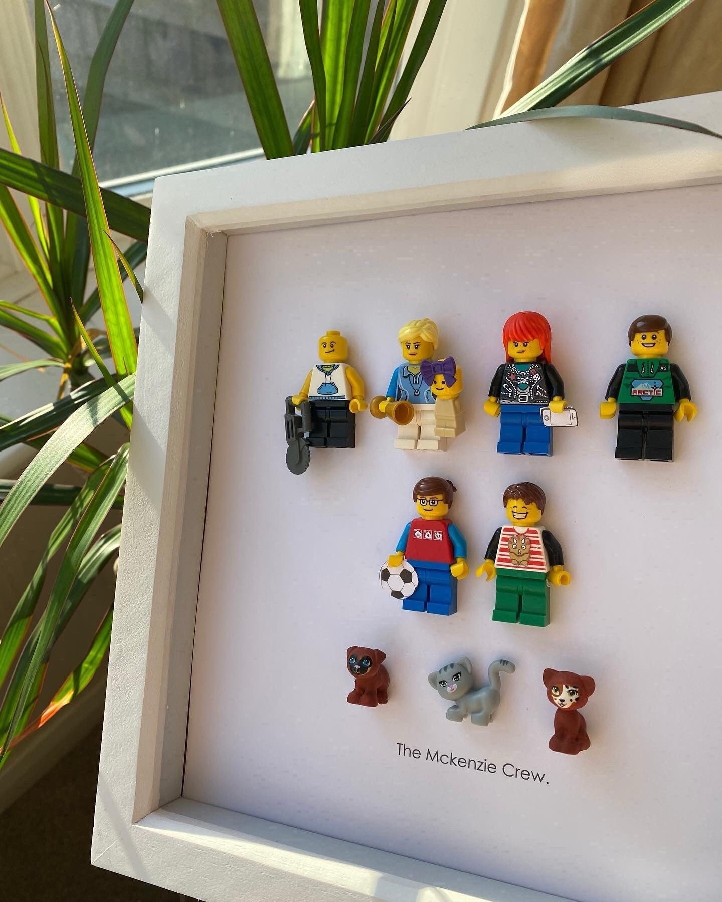 Mini figurines Lego personnalisées FAMILLE de 5 cadres cadeaux