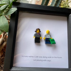 Personalised Mini Person Figure Anniversary Frame For Couple, Romantic Gift For Him Or Her, Unique Love Keepsake, Milestone Celebration.