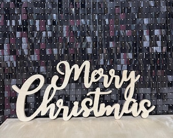Letrero de madera de Feliz Navidad: Decoración de fondo para fiestas en 3D
