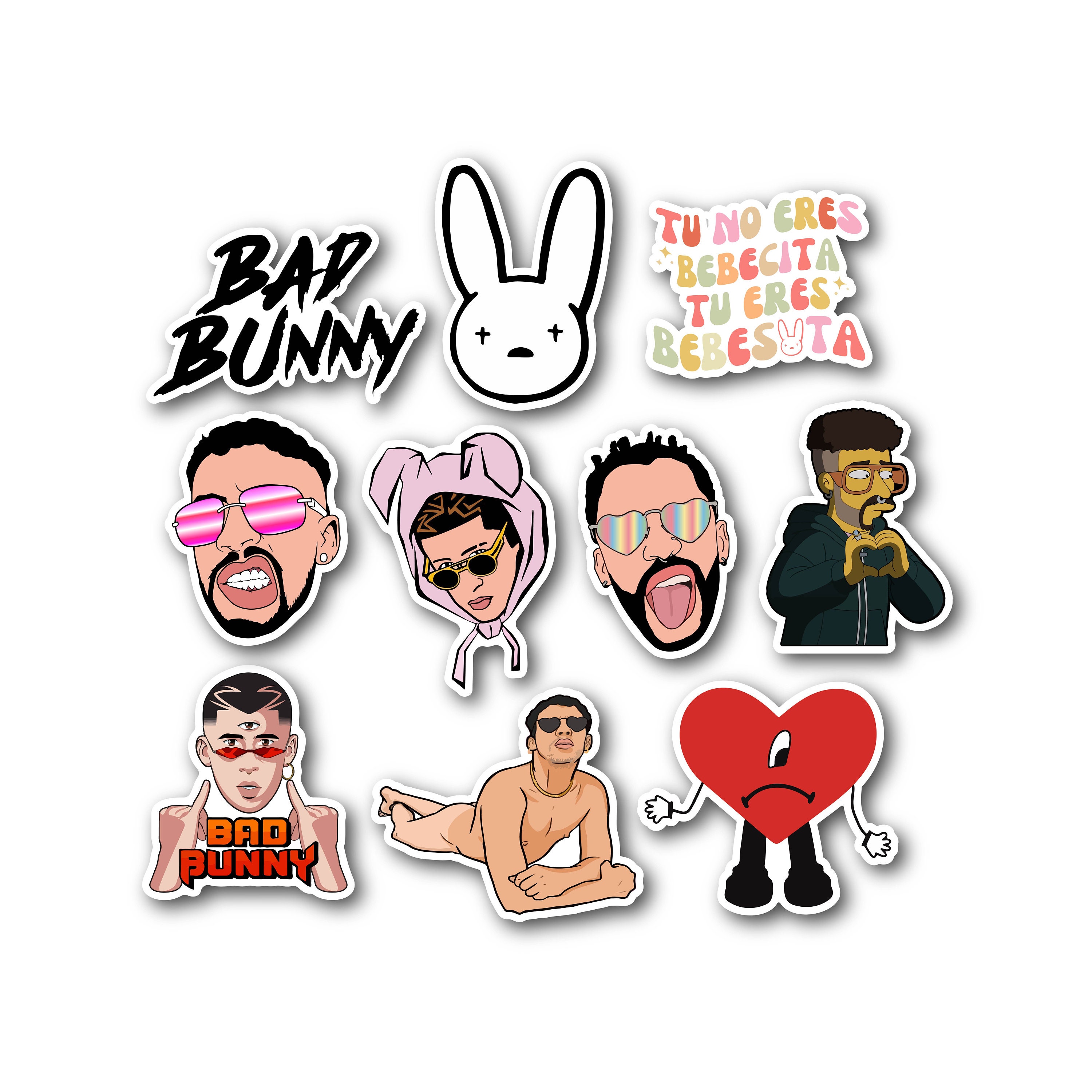 Bad Bunny Sticker Pack - Etsy