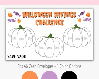 A6 Halloween Mini Savings Challenge, Savings Tracker, A6 Savings, Cash Envelopes, Mini Savings Challenge, Digital Download