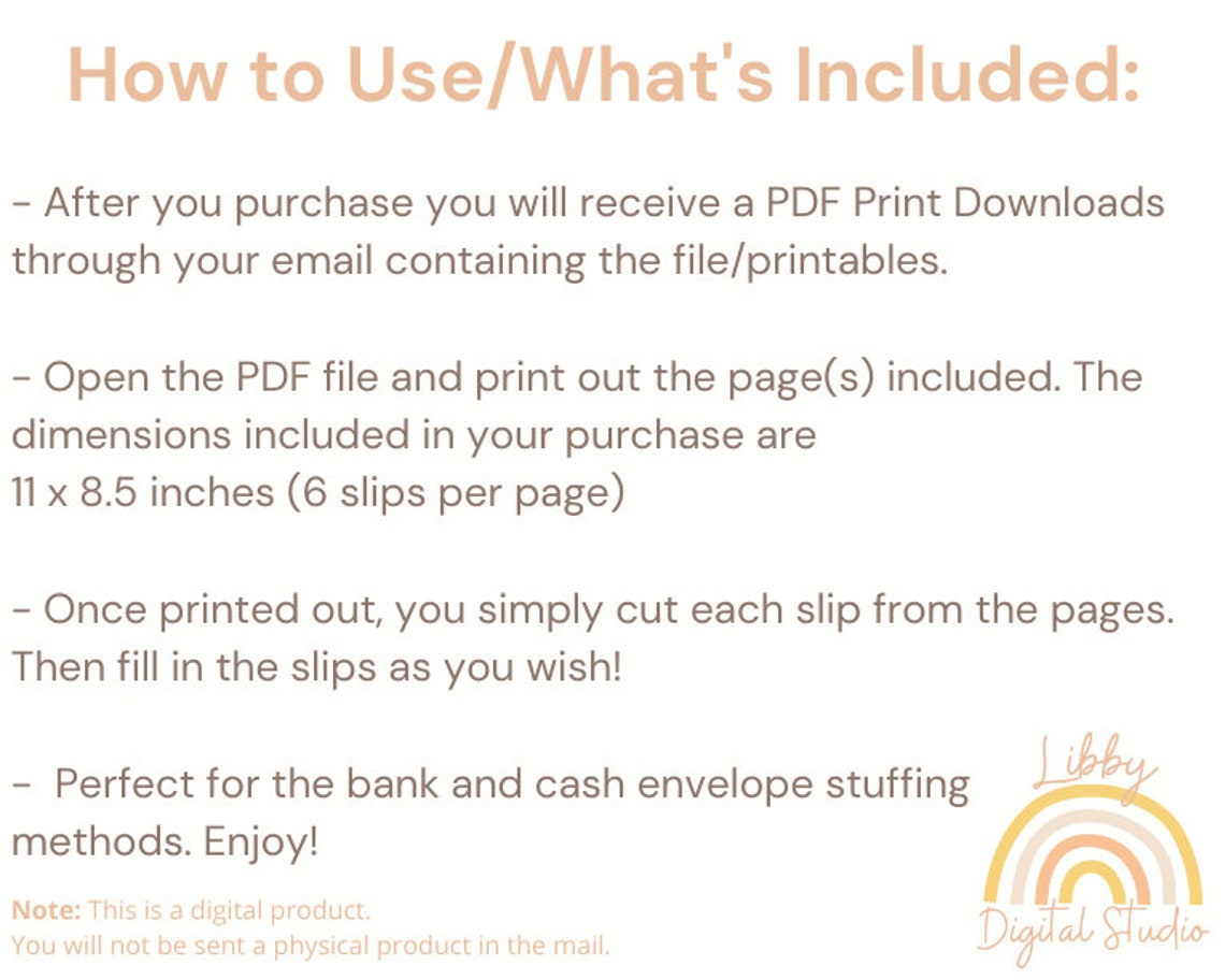 Printable Cash Breakdown Slips 12 Pack Teller Slips Spring - Etsy