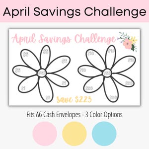A6 April Savings Challenge Printable | Money Tracker | Budgeting Printable | Monthly Savings | Financial Goals | Envelope Savings | Spring