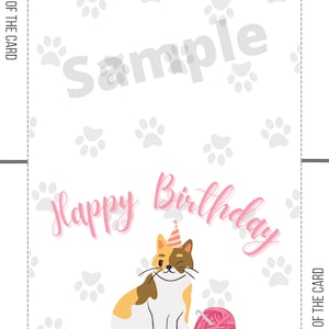 Cat Happy Birthday Card Printable | Animal Birthday Card | Birthday ...