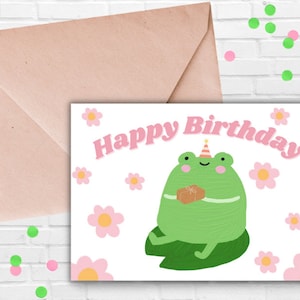 Happy Birthday Card Printable | Cute Birthday Card | Frog Birthday Card | Printable Card | A6 | A7 | Instant Download | Funny Birthday Cards