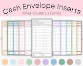Cash Envelope Inserts | Budgeting Inserts | Cash Trackers | Printable insert | Cash Spending Log | Spending Tracker | Expense Tracker | A6
