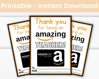 Printable Amazon Thank You For Being An Amazing Teacher, Amazon Gift Card Holder, Teacher Appreciation Week, Teacher Gift Card Holder