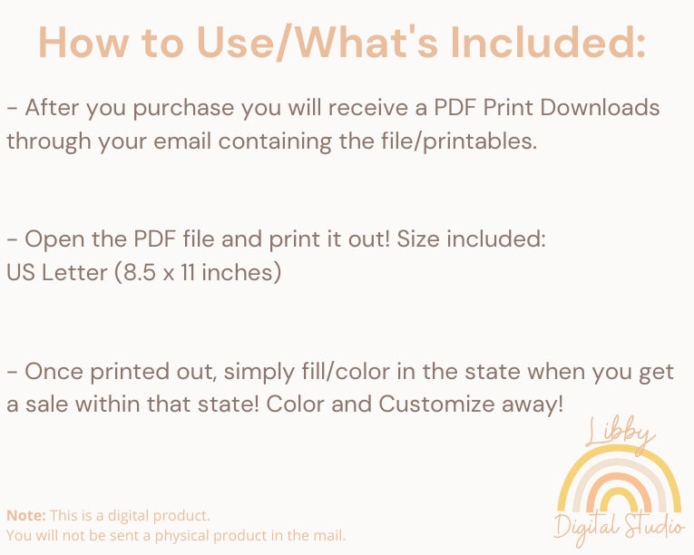 US Sales Map Printable, Printable Sales Map, Sales Tracker, Coloring ...
