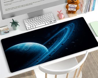 Tapis de bureau Espace cosmique : décoration de bureau galaxie, tapis de souris gamer