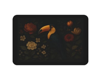 Tapete de escritorio con diseño floral tropical: decoración vibrante para el espacio de trabajo, neopreno antideslizante