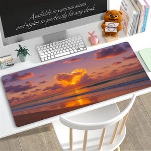 Sunset Ocean Desk Mat: Coastal Workspace Accessory for Beach Lovers