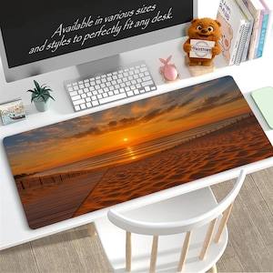Sunset Beach Desk Mat: Tropical Coastal Workspace Decor