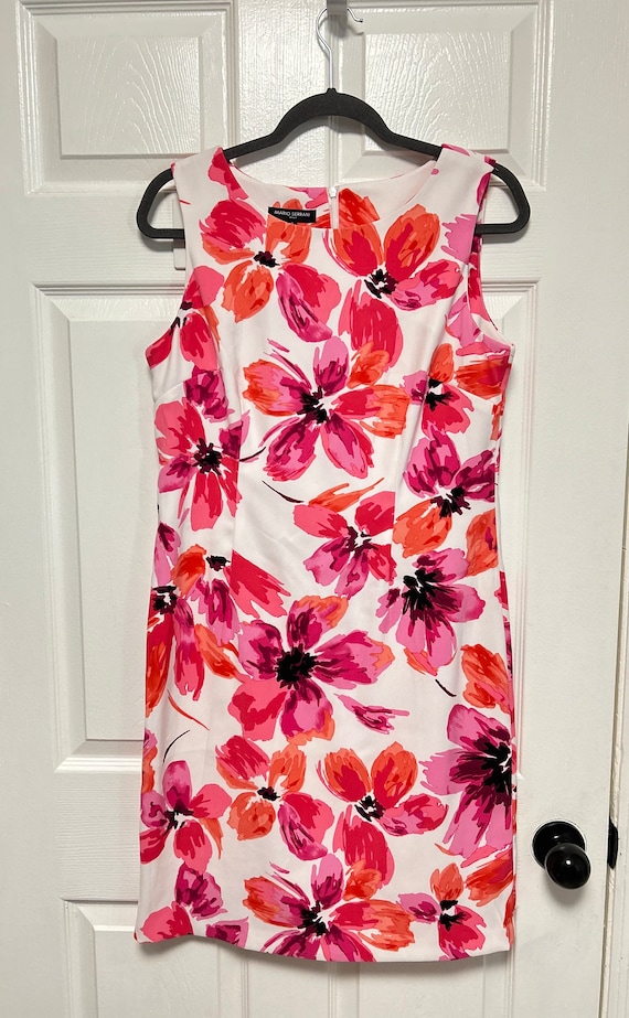 Mario Serrani Pink and red water color floral print dress size 12 Mario Serrani Pink and red water color floral print dress size 12